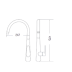 Saniware SWP-SS-B-215 Brass Kitchen Pillar Sink Tap Premium Finish Suitable for Luxury kitchen renovations, premium residential spaces, high-end commercial projects