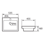 DOCASA 286 535mm Ceramic White Counter Top Basin Sinki Tandas Bilik Mandi For Bathroom,Dining Area, And Outdoor Murah