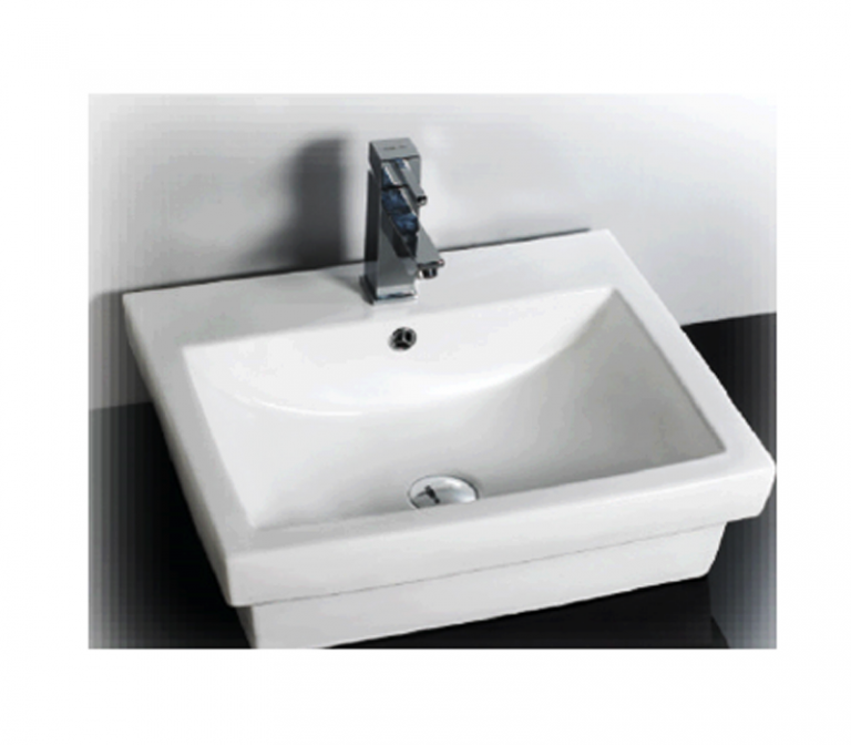 DOCASA 286 535mm Ceramic White Counter Top Basin Sinki Tandas Bilik Mandi For Bathroom,Dining Area, And Outdoor Murah