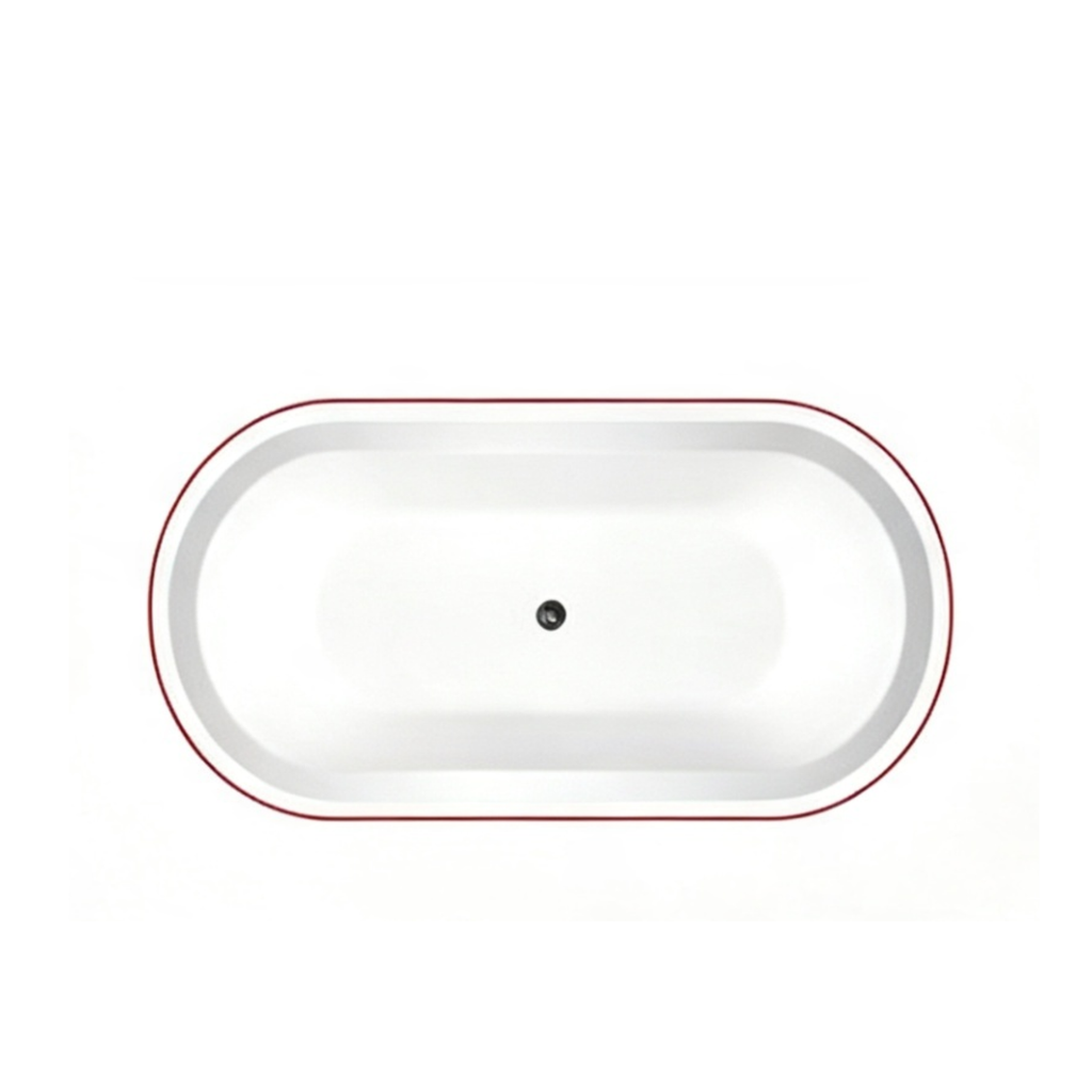 Eurano ERN 12649C Luxury 2-Person Freestanding Whirlpool Bathtub (1700×800×600mm) ERN 12649C – Elegant Oval Soaking Tub for Modern Bathrooms