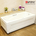 Eurano ERN 12700(L/R) Luxury 2-Person Bathtub (1700×800×580mm) Elegant Oval Soaking Tub with S/steel Handle and Pop Up Waste for Modern Bathrooms