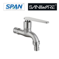 Saniware SWP-SS-304-67 304 Stainless Steel Wall Bib Tap with 1/2" Connector Brushed Silver Suitable for Outdoor areas, gardens, laundry spaces, balconies, general water supply points