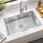 Saniware Nano Stainless Steel Single Bowl Kitchen Sink 760x450x230mm Handmade Deep Bowl Sink – Silver / Black / Gold / Rose Gold / Gun Metal