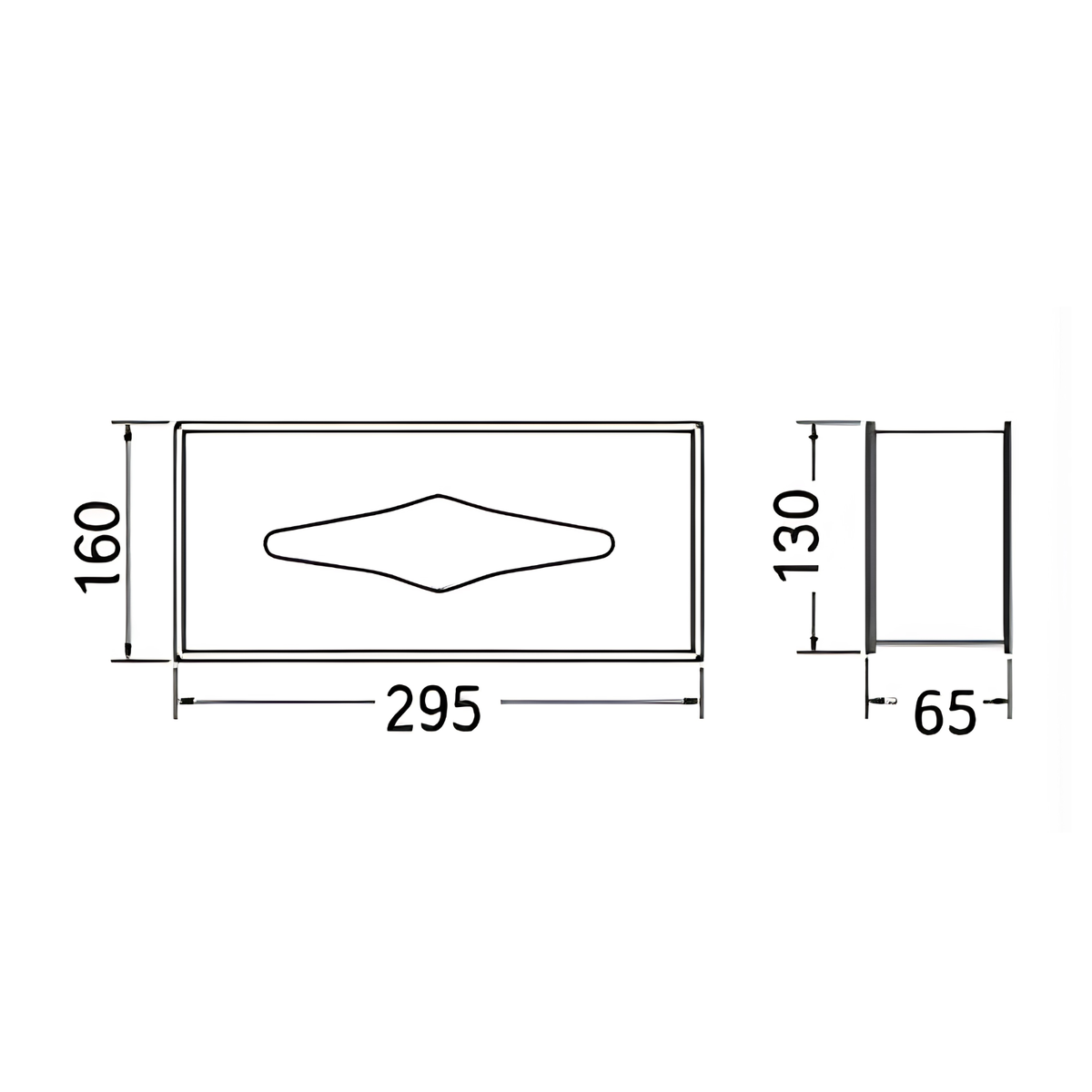 Onimi ZH1101 295 × 160 × 65mm Stainless Steel 304 Concealed Tissue Box Holder – Wall Mounted