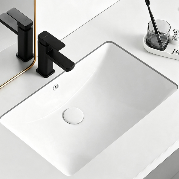 Saniware WB-310 510mm Ceramic White Under Counter Basin Sinki Tandas Bilik Mandi For Bathroom Vanity, Kitchen & Commercial Use