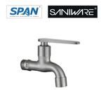 Saniware SWP-SS-304-67-A 304 Stainless Steel Wall Bib Tap Brushed Silver Suitable for General household use, utility areas, water tank supply, outdoor washing points