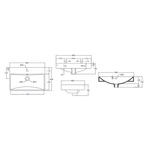 Johnson Suisse Treviso-N 600mm Wall Hung Basin Set WBSC950214WW White Ceramic Wall Mounted Sink 1 Tap Hole With Overflow Bathroom Basin