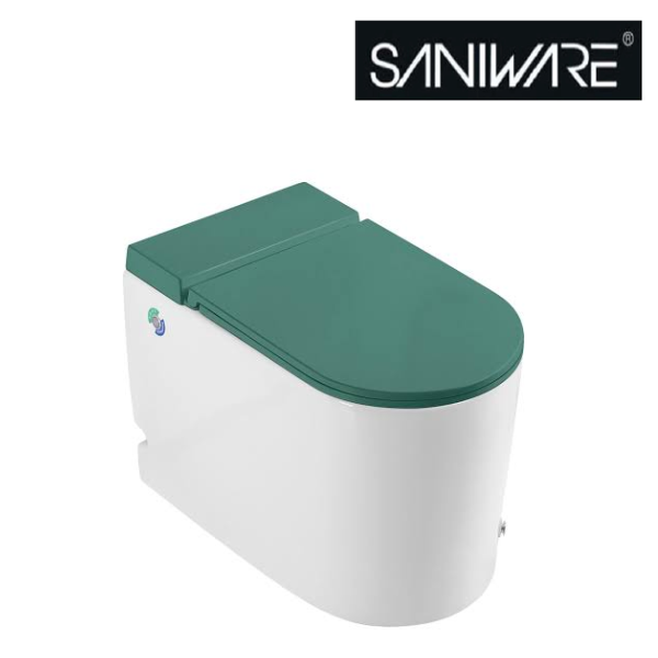 Saniware WC-1001-UFC 620mm Ceramic Tankless Siphonic One-Piece Toilet Sinki Tandas Bilik Mandi S-Trap 250mm & 300mm Roughing-In For Bathroom Renovation & Modern Homes