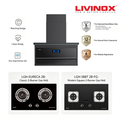 LIVINOX L-Shaped Kitchen Cooker Hood & Gas Hob Combo – LCH-SUGI DC-90FB