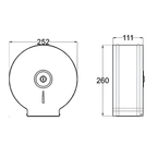 Onimi JPH01M Jumbo Toilet Roll Dispenser – 304 Stainless Steel, Matt Silver – 252 × 260 × 111mm – For Commercial & Public Washrooms