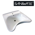 Saniware WB-120 555mm Ceramic White Wall Hung Handicap Basin Sinki Tandas Bilik Mandi For Bathroom Vanity, Kitchen & Commercial Use