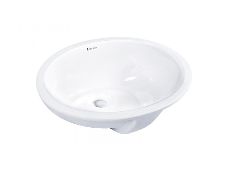 DOCASA 3017 435mm Ceramic White Under Counter Basin Sinki Tandas Bilik Mandi For Bathroom,Dining Area,Outdoor Murah