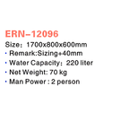Eurano ERN-12096 Luxury 2-Person Freestanding Bathtub (1700×800×600mm) Glossy White Acrylic Soaking Tub