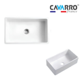 Cavarro Levanzo CFS331810 838 × 457mm White Fireclay Smooth Apron Front Single Bowl Kitchen Sink Flush Mount or Undermount Ideal for Family and Farmhouse Kitchens