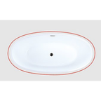 Eurano ERN-12096 Luxury 2-Person Freestanding Bathtub (1700×800×600mm) Glossy White Acrylic Soaking Tub