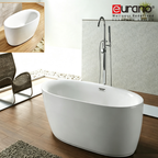 Eurano ERN-12150 Luxury 2-Person Freestanding Bathtub (1500×800×500mm) Glossy White Acrylic Soaking Tub