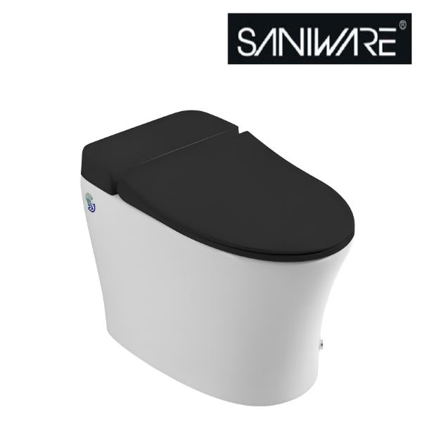 Saniware WC-1001-UFC 620mm Ceramic Tankless Siphonic One-Piece Toilet Sinki Tandas Bilik Mandi S-Trap 250mm & 300mm Roughing-In For Bathroom Renovation & Modern Homes
