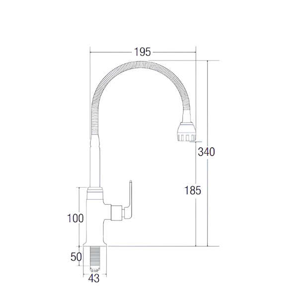Saniware SWP-BR-3374 Chrome Flexible Hose Kitchen Pillar Sink Tap Suitable for: Kitchen Sinks, Utility Sinks and Dishwashing Areas