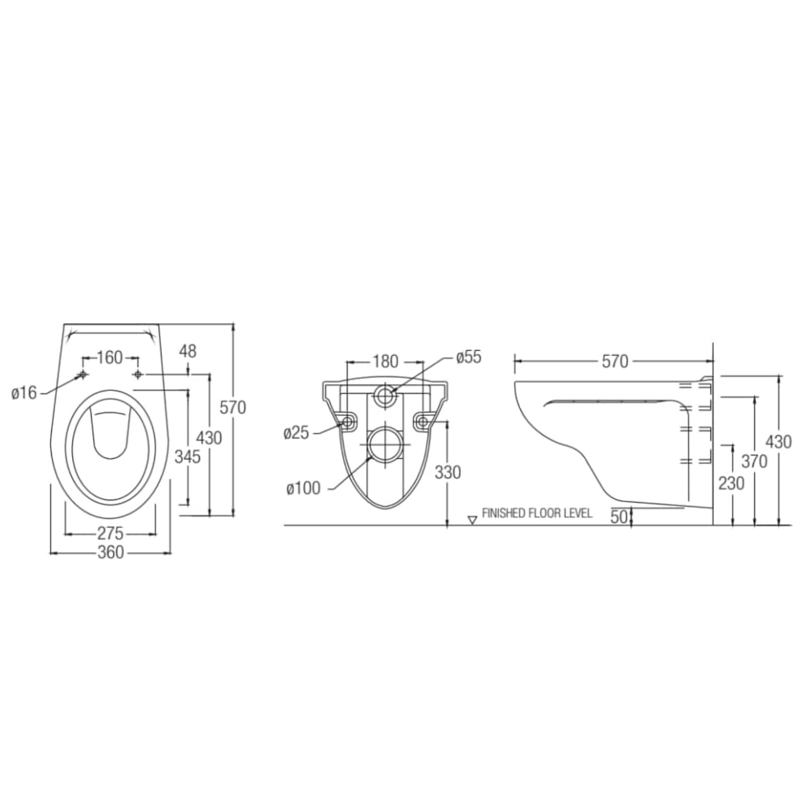 Johnson Suisse Monaco Wall Hung WC