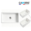 Cavarro Levanzo FG331810N 835 × 459mm White Fireclay Reversible Apron Front Single Bowl Kitchen Sink Flush Mount or Undermount Ideal for Family and Farmhouse Kitchens