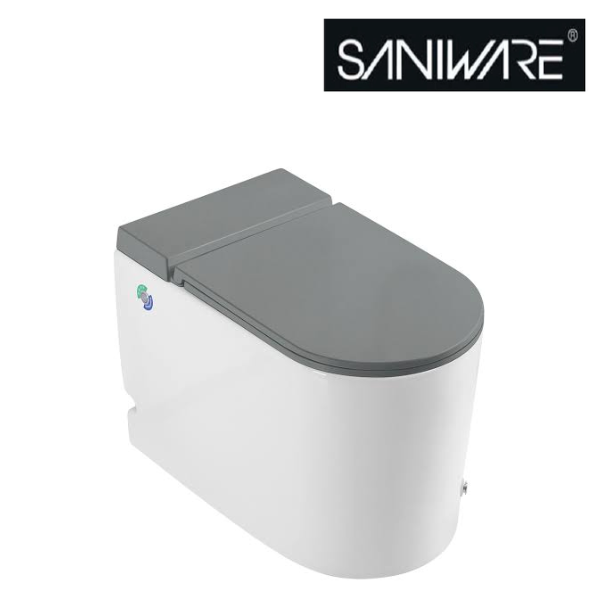 Saniware WC-1001-UFC 620mm Ceramic Tankless Siphonic One-Piece Toilet Sinki Tandas Bilik Mandi S-Trap 250mm & 300mm Roughing-In For Bathroom Renovation & Modern Homes