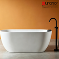 Eurano ERN 12002WH Classic Glossy White Freestanding Bathtub (1700×750×600mm) Premium Acrylic Oval Soaking Tub with Headrest