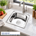Saniware Stainless Steel Single Bowl Kitchen Sink with Waste – Compact Polished Inset Sink
