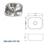 Saniware SKS-200 Series Premium Stainless Top Mount Steel Single Bowl Kitchen Sinks