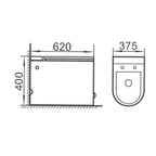 Saniware WC-1001-UFC 620mm Ceramic Tankless Siphonic One-Piece Toilet Sinki Tandas Bilik Mandi S-Trap 250mm & 300mm Roughing-In For Bathroom Renovation & Modern Homes
