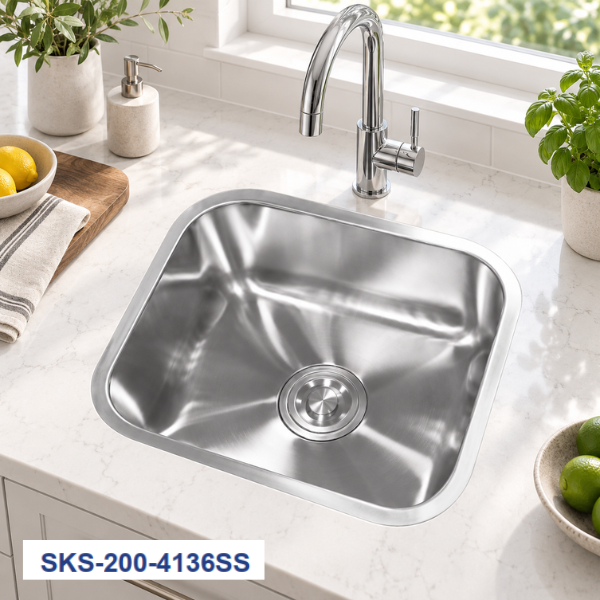 Saniware SKS-200 Series Premium Stainless Top Mount Steel Single Bowl Kitchen Sinks