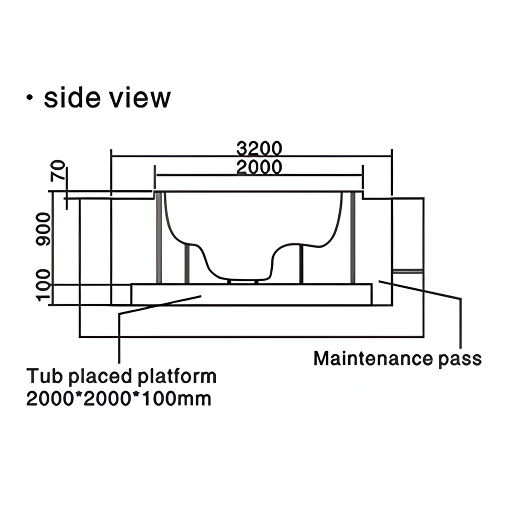 Eurano ERN 11994 Hot Tub Spa (2000x2000x900mm) 34-Jet Multi-Person Ozone Sterilization Jacuzzi in Brown