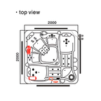 Eurano ERN 11994 Hot Tub Spa (2000x2000x900mm) 34-Jet Multi-Person Ozone Sterilization Jacuzzi in Brown