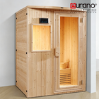 Eurano ERN 89930 Finnish White Pine Traditional Sauna Cabin (1220×1020×1950mm) 3.0KW Carbon Fibre Heater with Digital Control & FM Radio