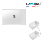 Cavarro Levanzo FG332010N 835 × 508mm White Fireclay Reversible Smooth or Fluted Apron Front Single Bowl Kitchen Sink Flush Mount or Undermount Ideal for Family Kitchens and Home Cooks