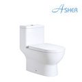 Asher C 306 S-Trap 250mm P-trap 180mm One Piece Water Closet Rimless Soft Close Seat Cover Jamban Duduk