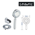 Saniware SHS-5502 (S600) 100mm 3 Functions Hand Shower with Holder & Flexible Hose Polished Chrome, Versatile & Luxurious