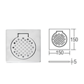 Saniware SFG-12066 / SFG-6044 Stainless Steel Floor Grating Square Drain Cover, 6"×6" or 4"×4" Options