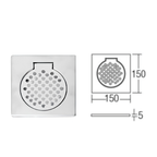 Saniware SFG-12066 / SFG-6044 Stainless Steel Floor Grating Square Drain Cover, 6"×6" or 4"×4" Options
