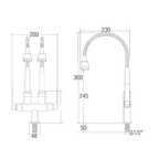 Saniware SWP-BR-3370 Chrome Double Flexible Hose Kitchen Pillar Sink Tap Suitable for: Kitchen Sinks, Utility Sinks and Dishwashing Areas Requiring Two Outlets