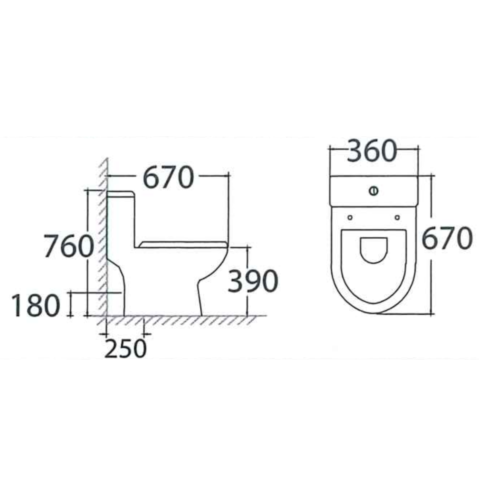 Asher C 306 S-Trap 250mm P-trap 180mm One Piece Water Closet Rimless Soft Close Seat Cover Jamban Duduk