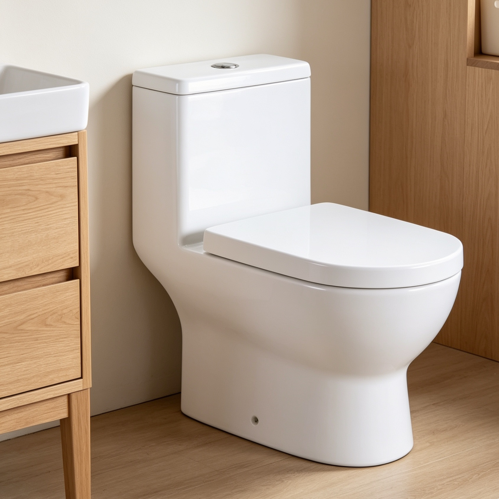 Asher C 306 S-Trap 250mm P-trap 180mm One Piece Water Closet Rimless Soft Close Seat Cover Jamban Duduk