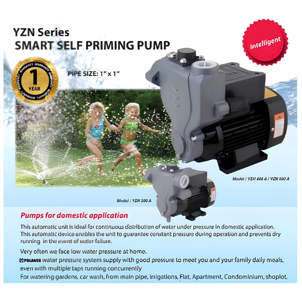 Polanox YZN200 200W Smart Automatic Self-Priming Water Booster Jet Pump – YZN Series
