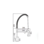 Saniware SWP-SS-MX-3303-B Black Flexible Hose Kitchen Pillar Sink Mixer Tap Suitable for: Kitchen Sinks, Utility Sinks and Dishwashing Areas