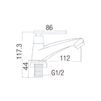Saniware SWP-SS-304-60-B Stainless Steel Basin Pillar Tap Matt Black, 112mm Projection