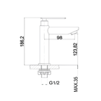 Saniware SWP-SS-304-61-B Tall Stainless Steel Basin Pillar Tap Matt Black, 168.2mm Height