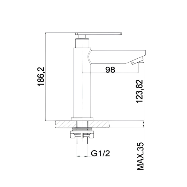 Saniware SWP-SS-304-61-B Tall Stainless Steel Basin Pillar Tap Matt Black, 168.2mm Height
