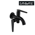 Saniware SWP-SS-304-68-B Stainless Steel Two-Way Tap Matt Black, Dual Water Outlet