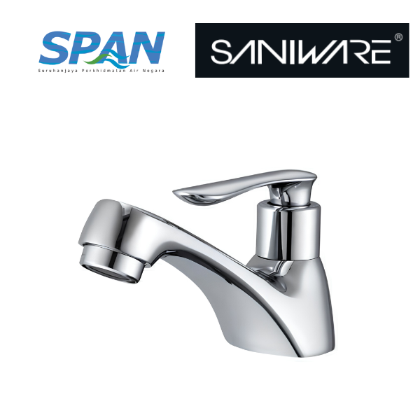 Saniware SWP-BR-3407 Chrome Basin Pillar Tap Suitable for: Bathroom Basins, Handwashing Sinks and Washrooms