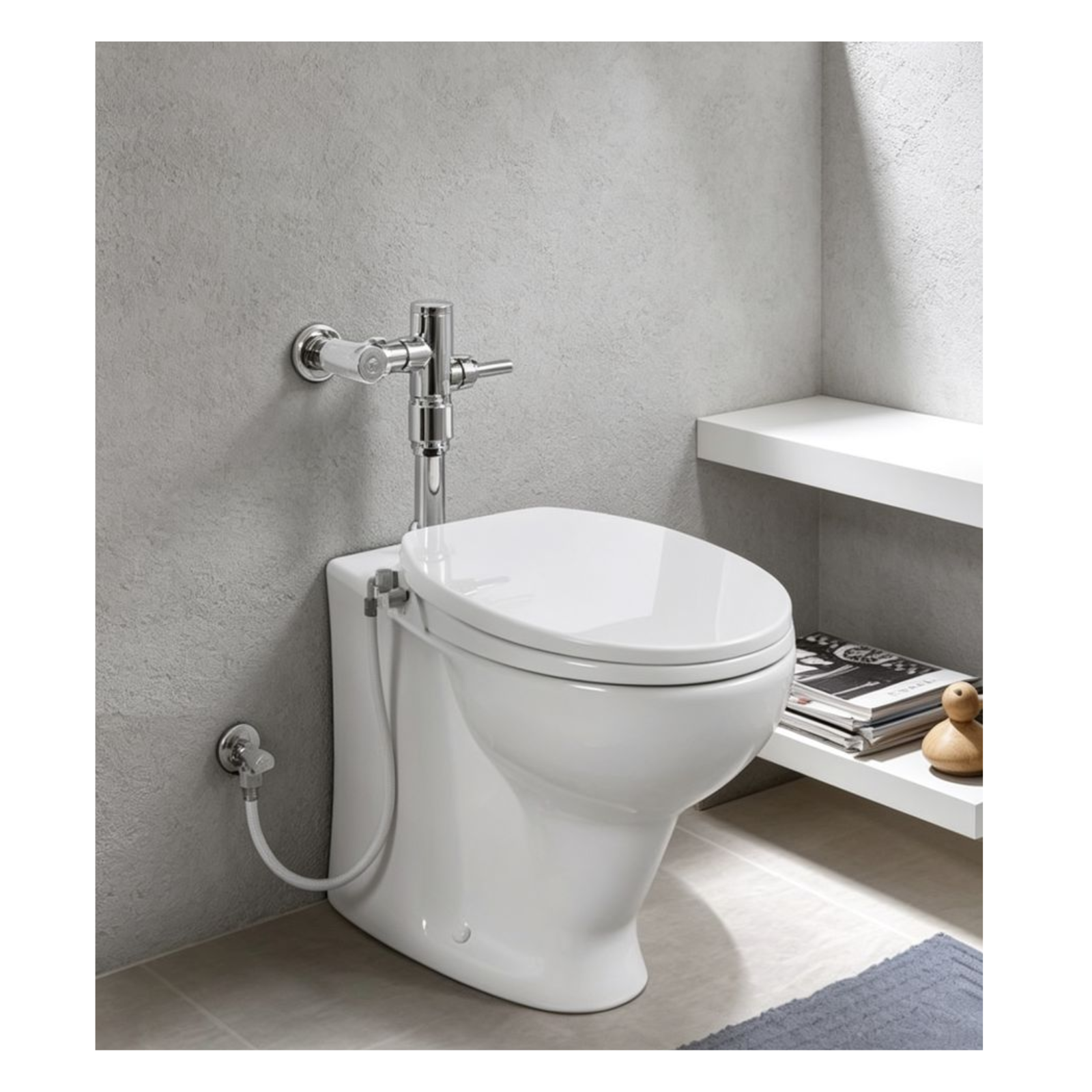 Sheffield with built-in-bidet Back to Wall Pedestal WC