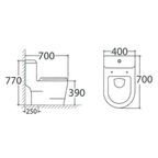 Asher C 1101S S-Trap 250mm One Piece Water Closet Dual Flush Soft Close Seat Cover Jamban Duduk